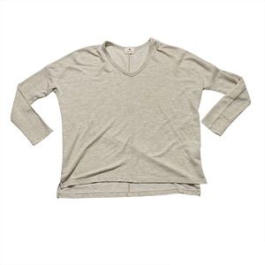 Sundry V Neck Casual 3/4 Sleeve Cream With Gold Accent Preppy Blouse Size 0 (XS)